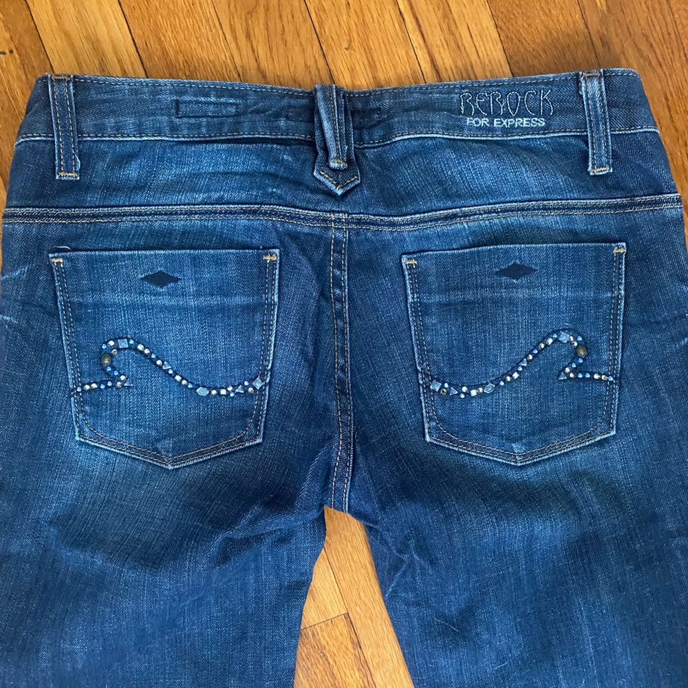Express Low Rise Extreme Flare Jeans Size 6 - Picture 5 of 8